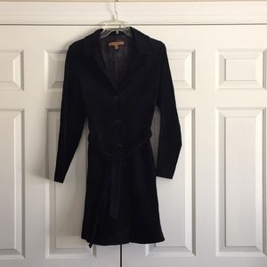 Black suede coat